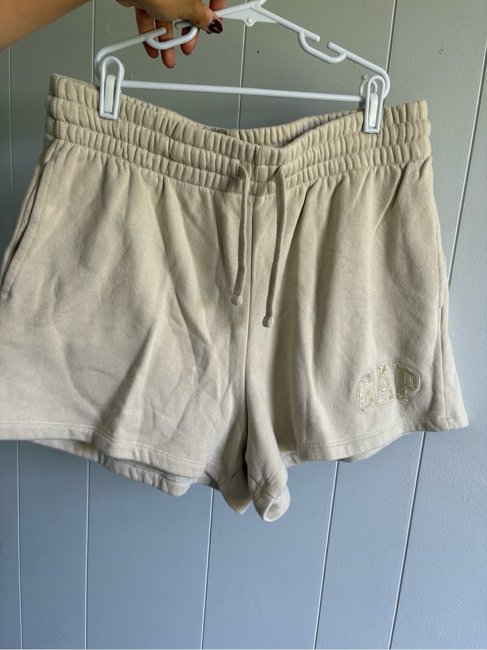 GAP Women's L Cream Cozy Drawstring Shorts